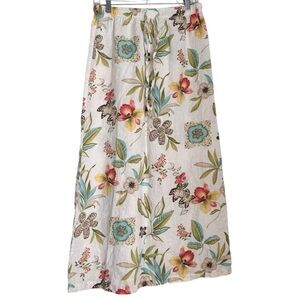 Hot Cotton Vintage Floral Beachy Linen Spring Skirt